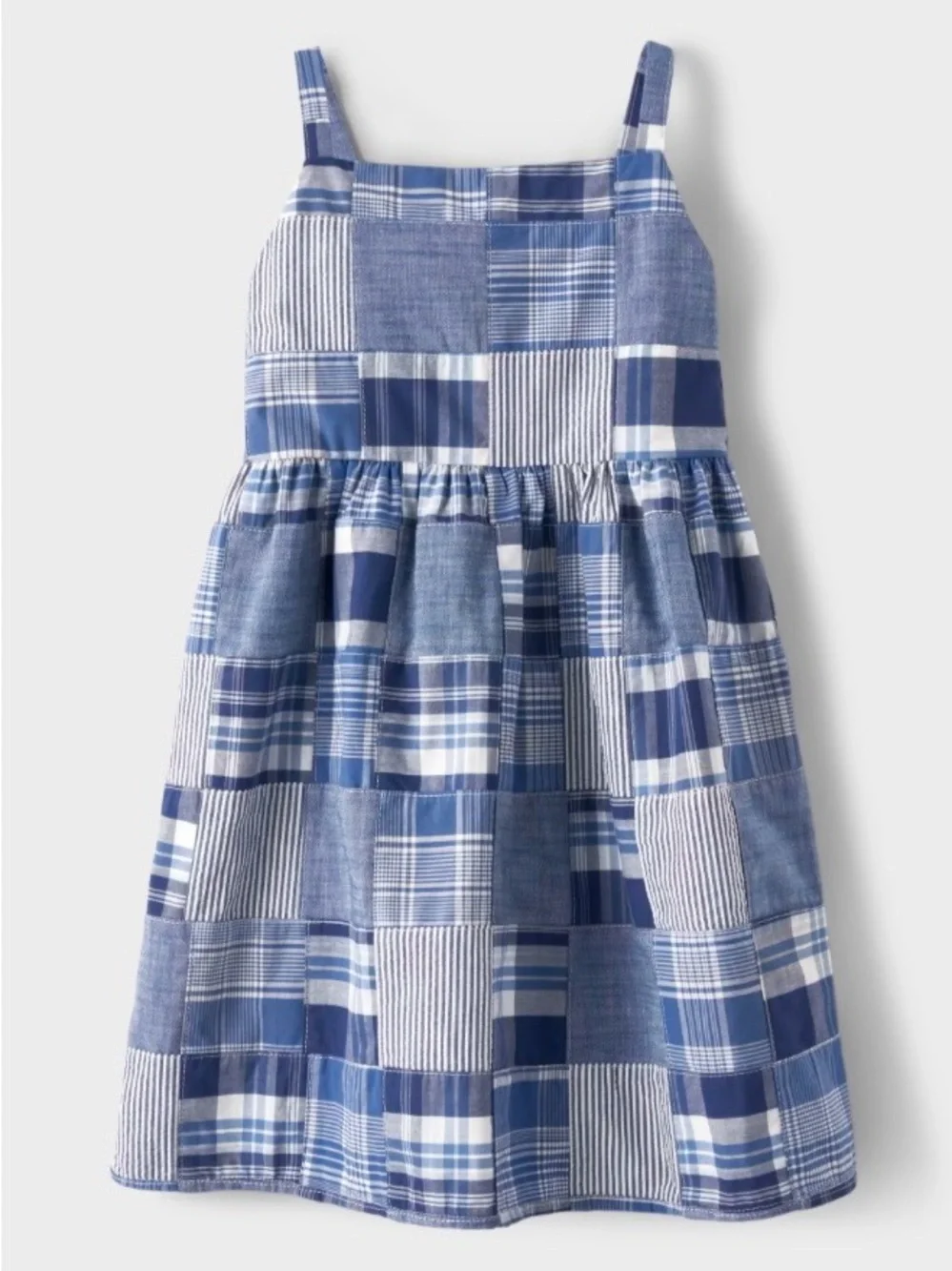 Gymboree Girls Sandy Shores Blue Patchwork Madras Sundress Size 5T